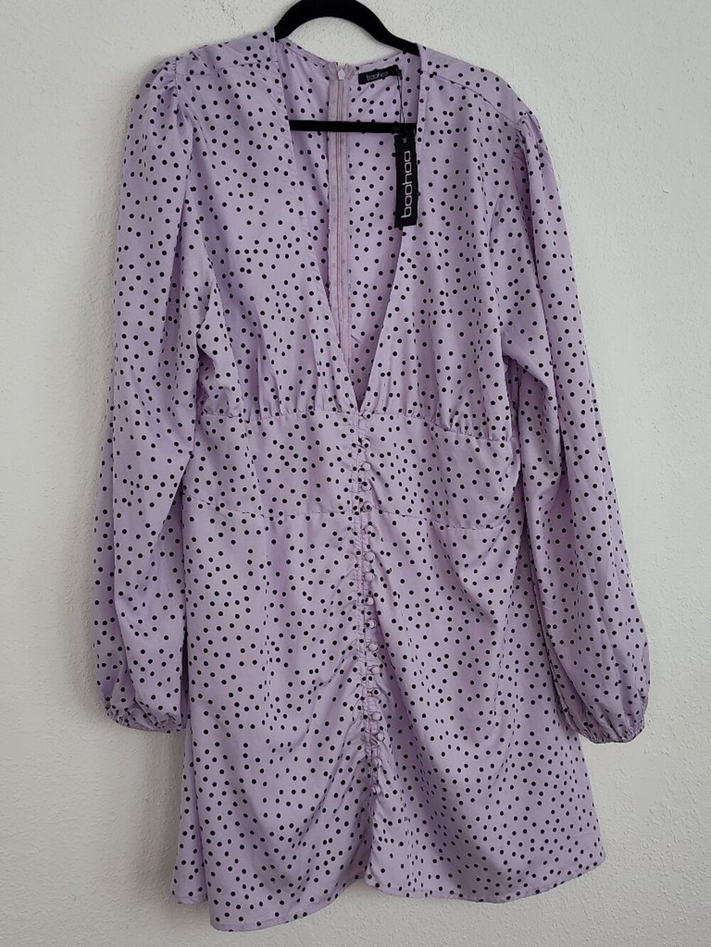 BooHoo, Polka Dot, Puff Sleeve, Midi Dress, Plus Size 20